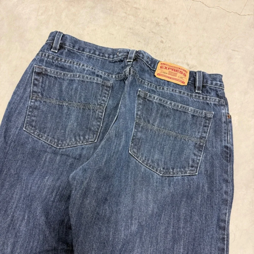 2000s y2k express relaxed fit straight leg jeans
